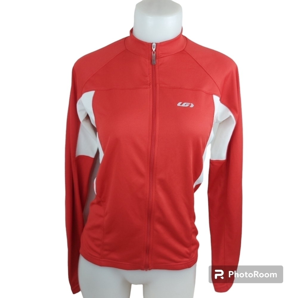 🍄3/50$🍄 LOUIS GARNEAU cycling full zip long sleeves jersey back pockets size M